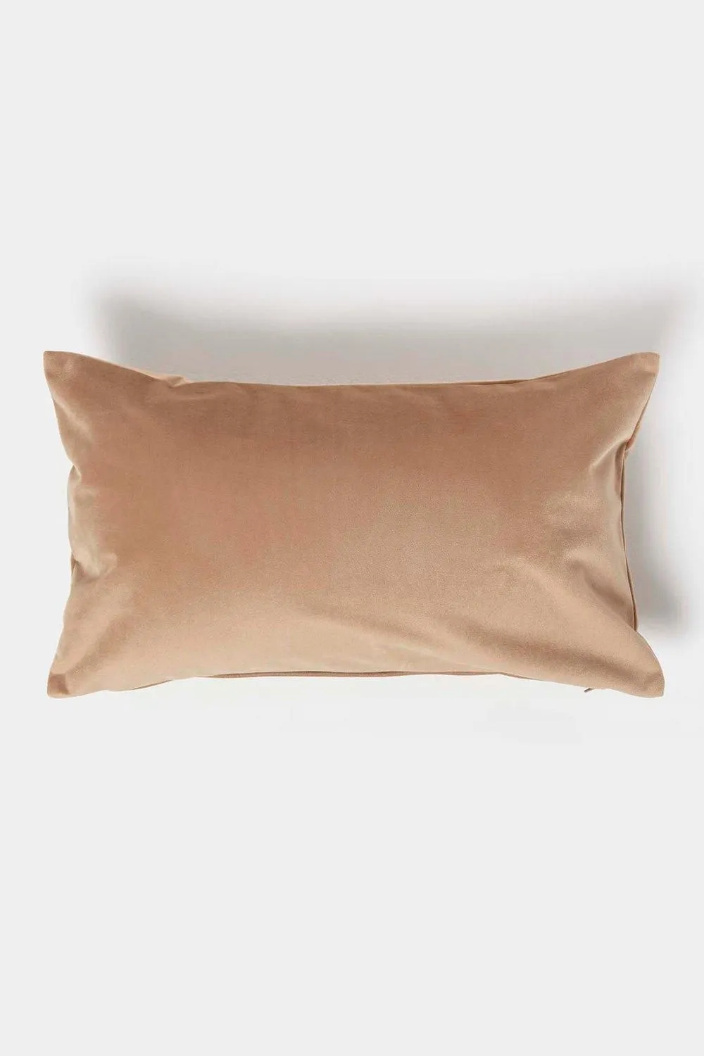 Homescapes Luxury Soft Velvet Cushion in Beige 1