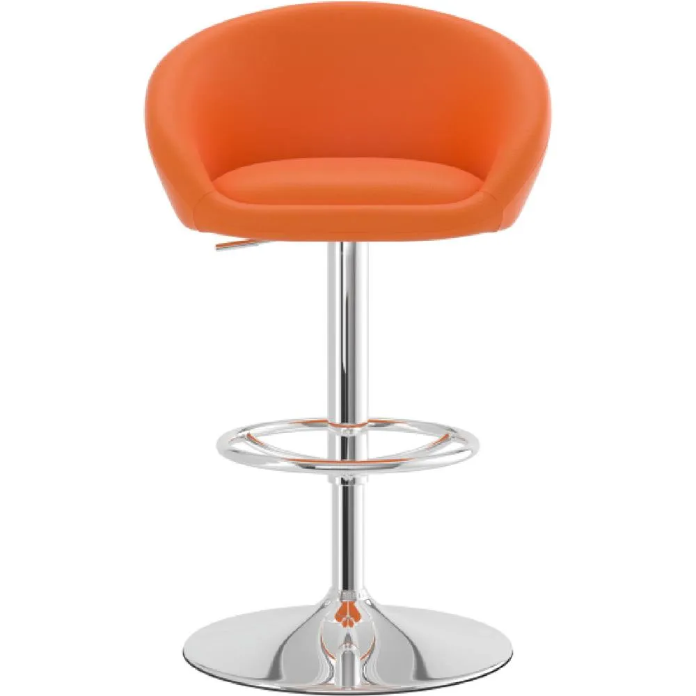 netfurniture Lombardy Kitchen Breakfast Bar Stool - Orange Seat Chrome Frame 3