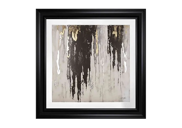 Black Gold Abstract 2 Framed Picture - Black & Gold