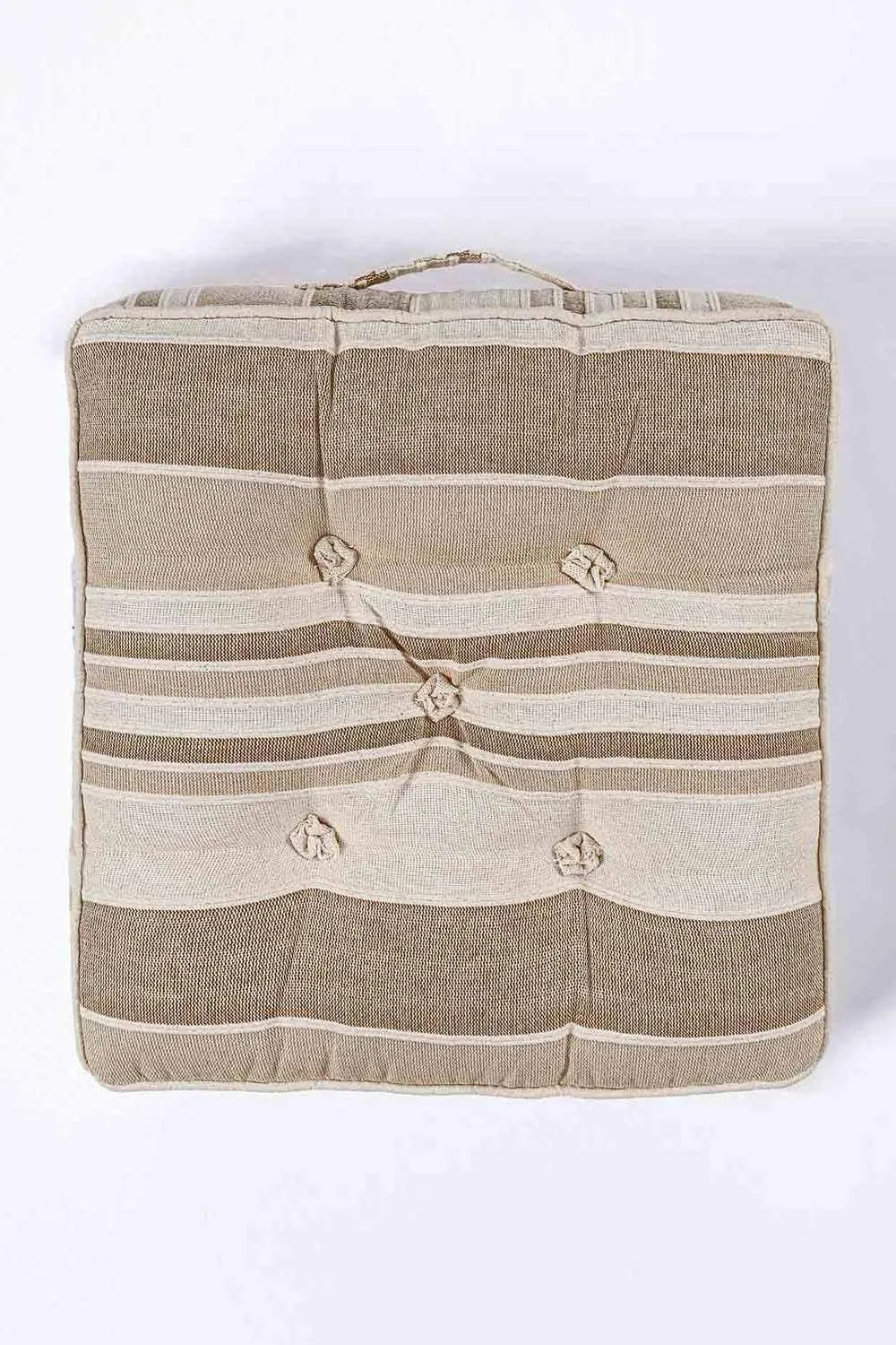 Homescapes Morocco Striped Cotton Floor Cushion in Beige 3