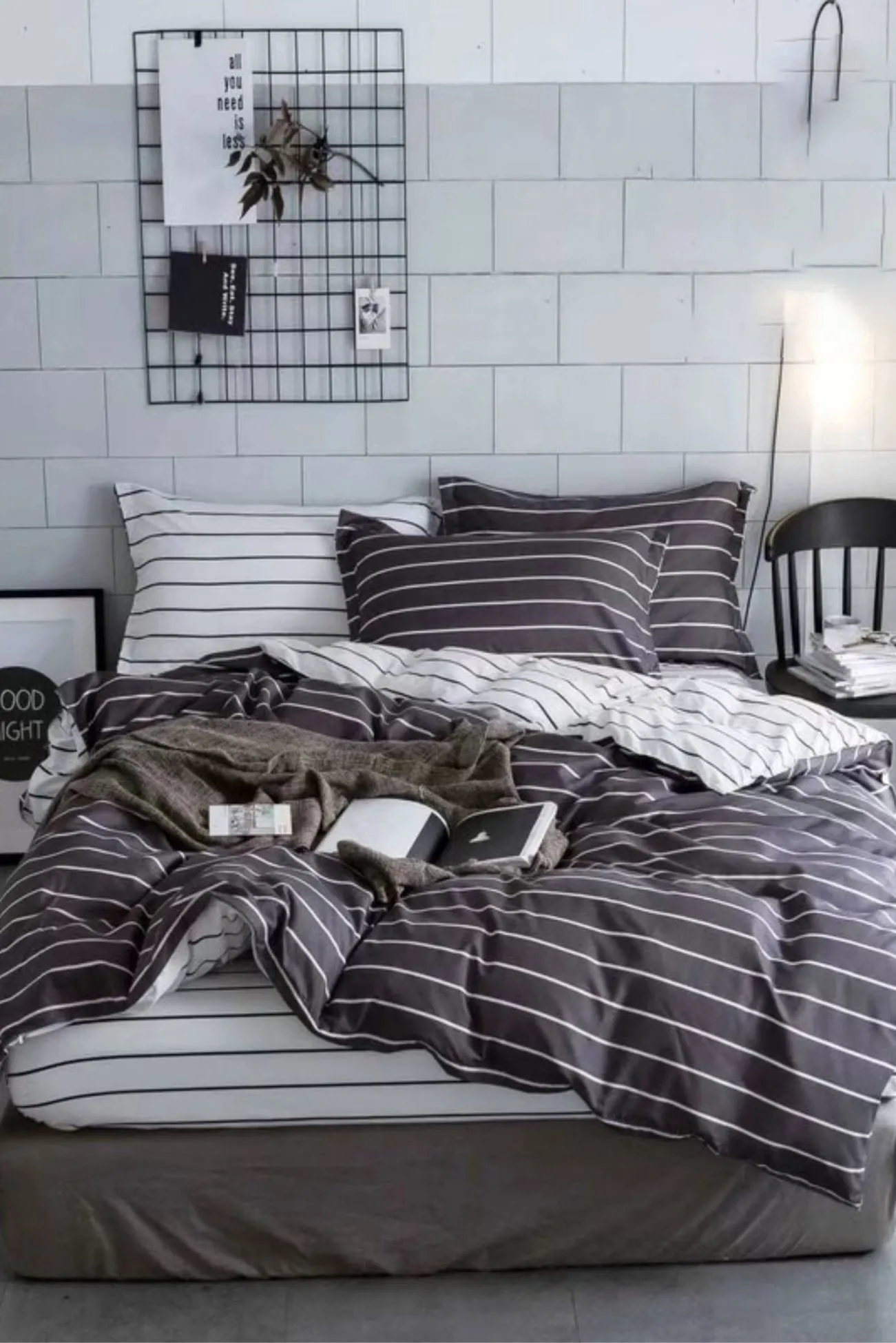 Ezysleep Grey Stripe Printed Duvet Set 2