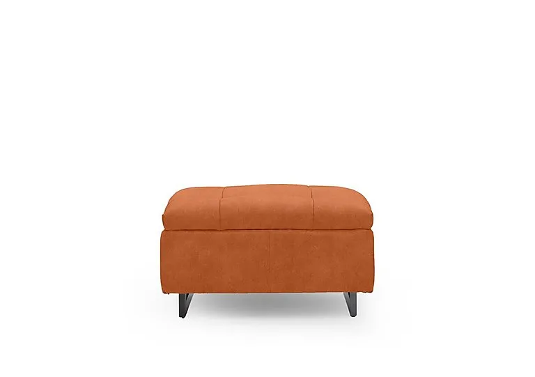 Gisella Fabric Large Footstool - Dexter Pumpkin