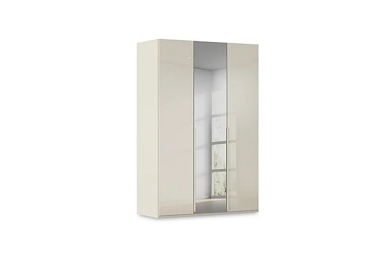 Haven 151cm 3 Door Hinged Wardrobe with 2 Glass Doors and 1 Mirror Door