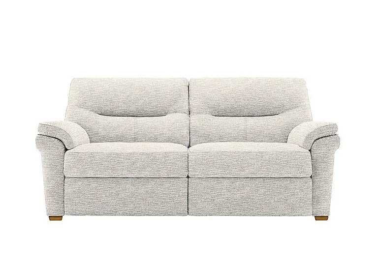 Seattle 3 Seater Fabric Sofa with Wooden Feet - Rush Cream