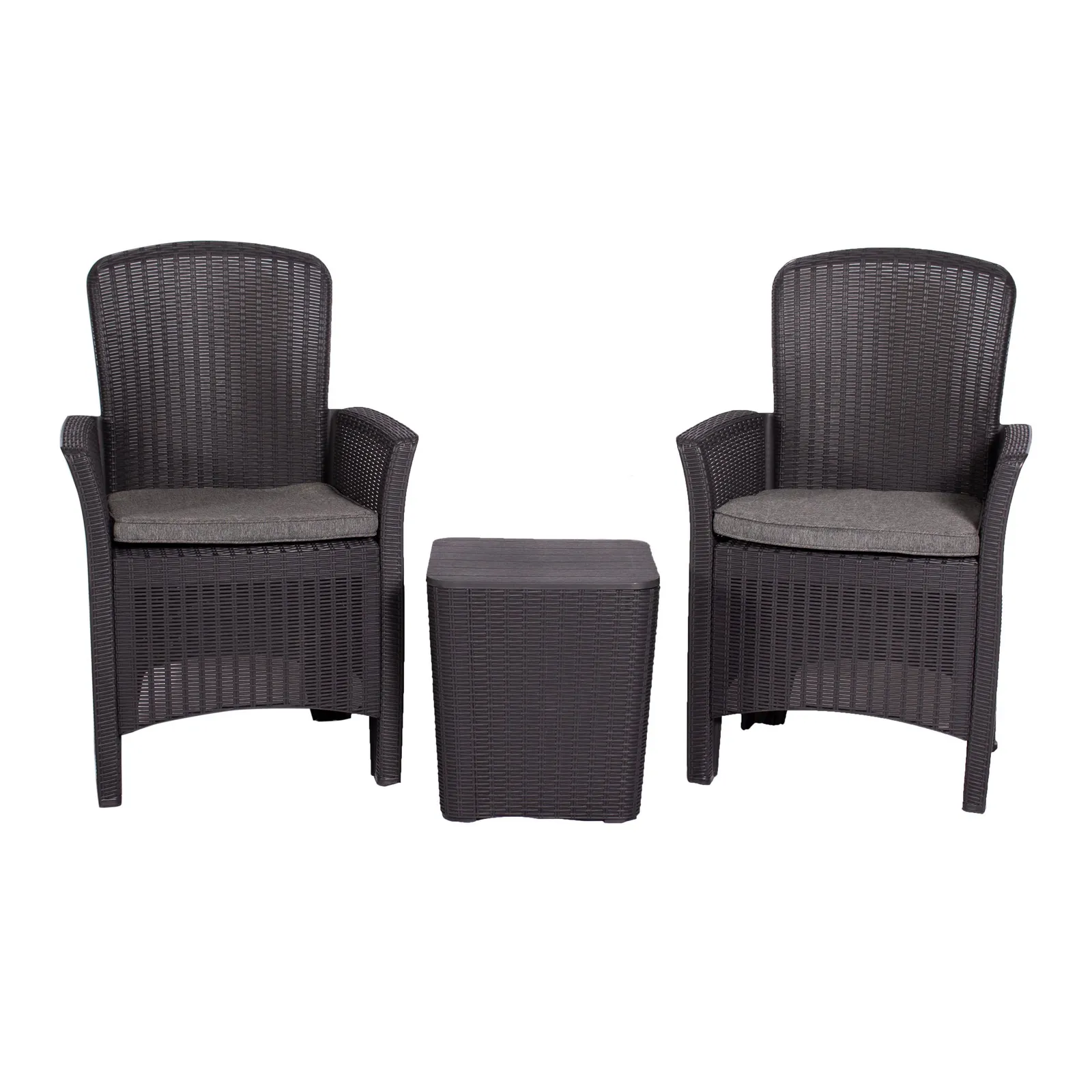 Faro 2 Seater Black Bistro Set Black