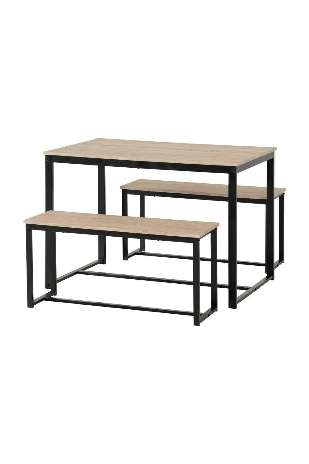 Seconique Lincoln 1+2 Dining Bench Set in Light Oak 2