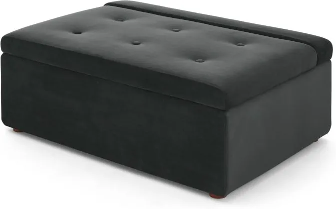 Ilma Ottoman Single Sofa Bed, Midnight Grey Velvet