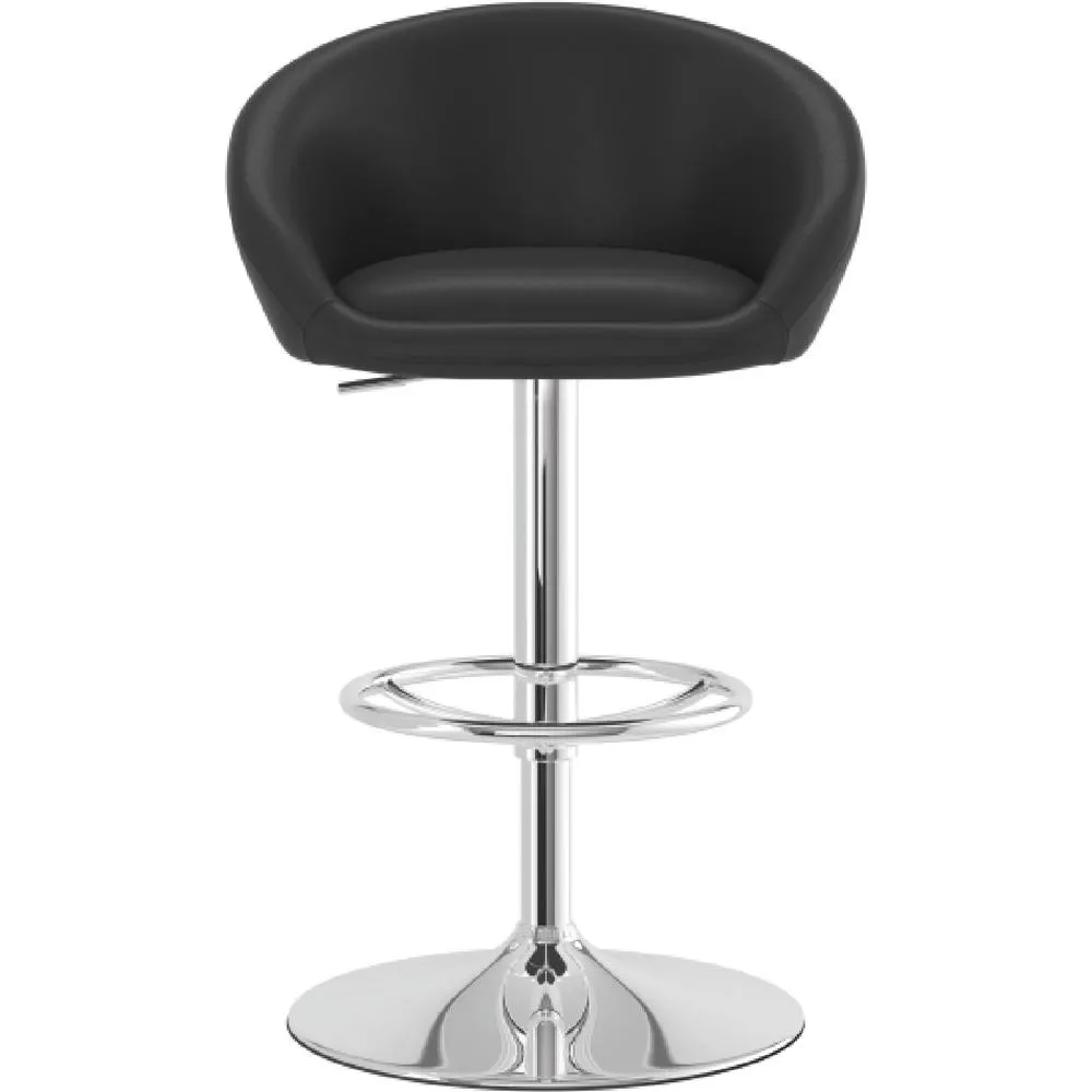 netfurniture Lombardy Kitchen Breakfast Bar Stool - Black Seat Chrome Frame 2