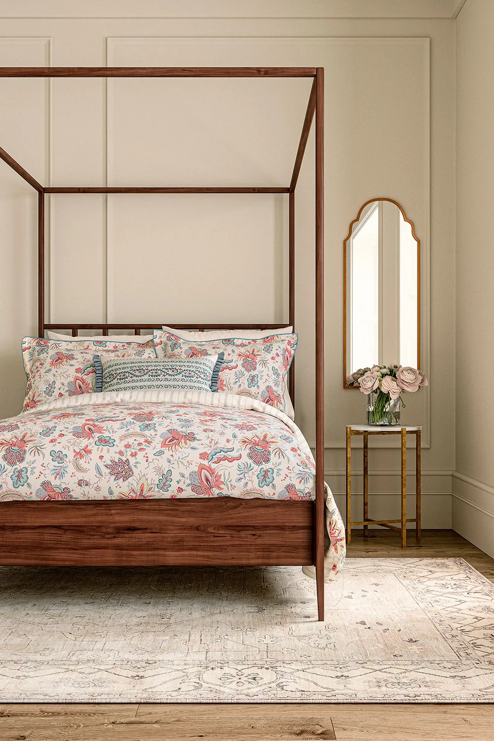 V&A 'Chintz Reverie' Cotton Duvet Cover Set in Teal