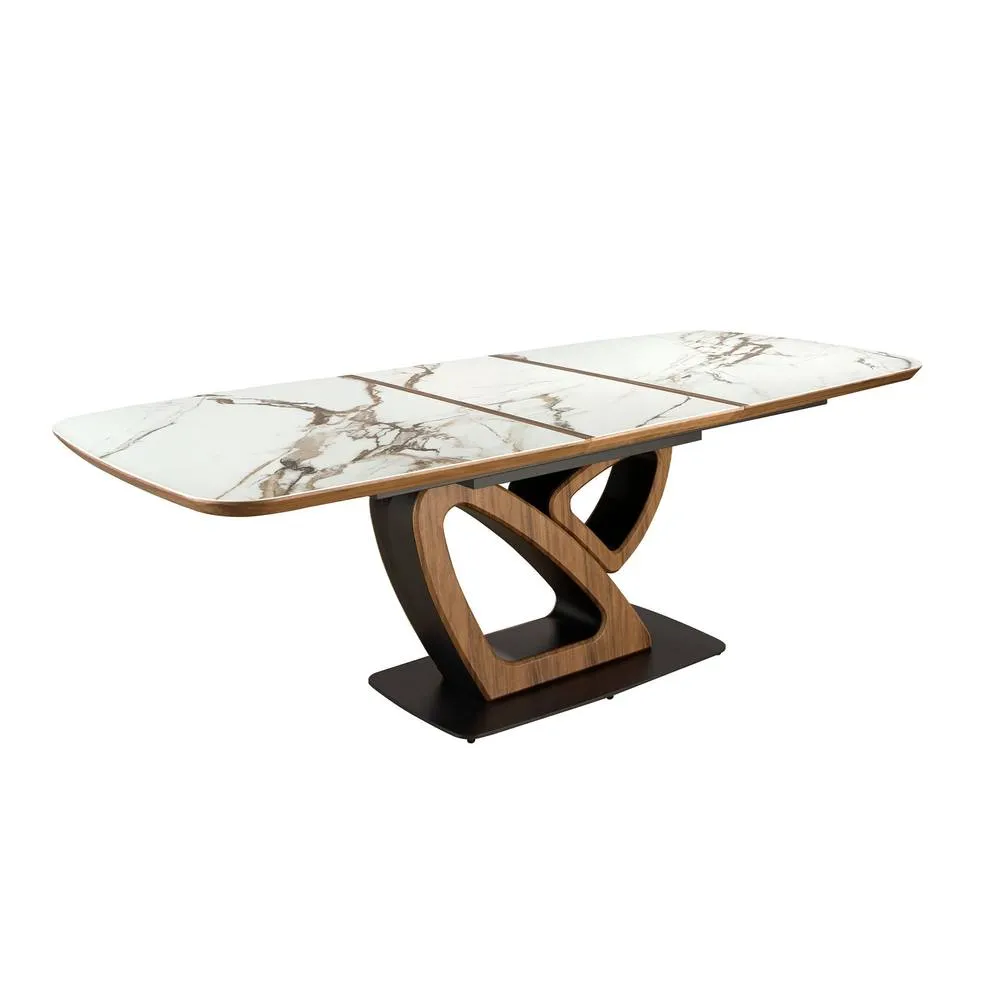 Angel Cerda Oval Extending Dining Table White Porcelain Marble