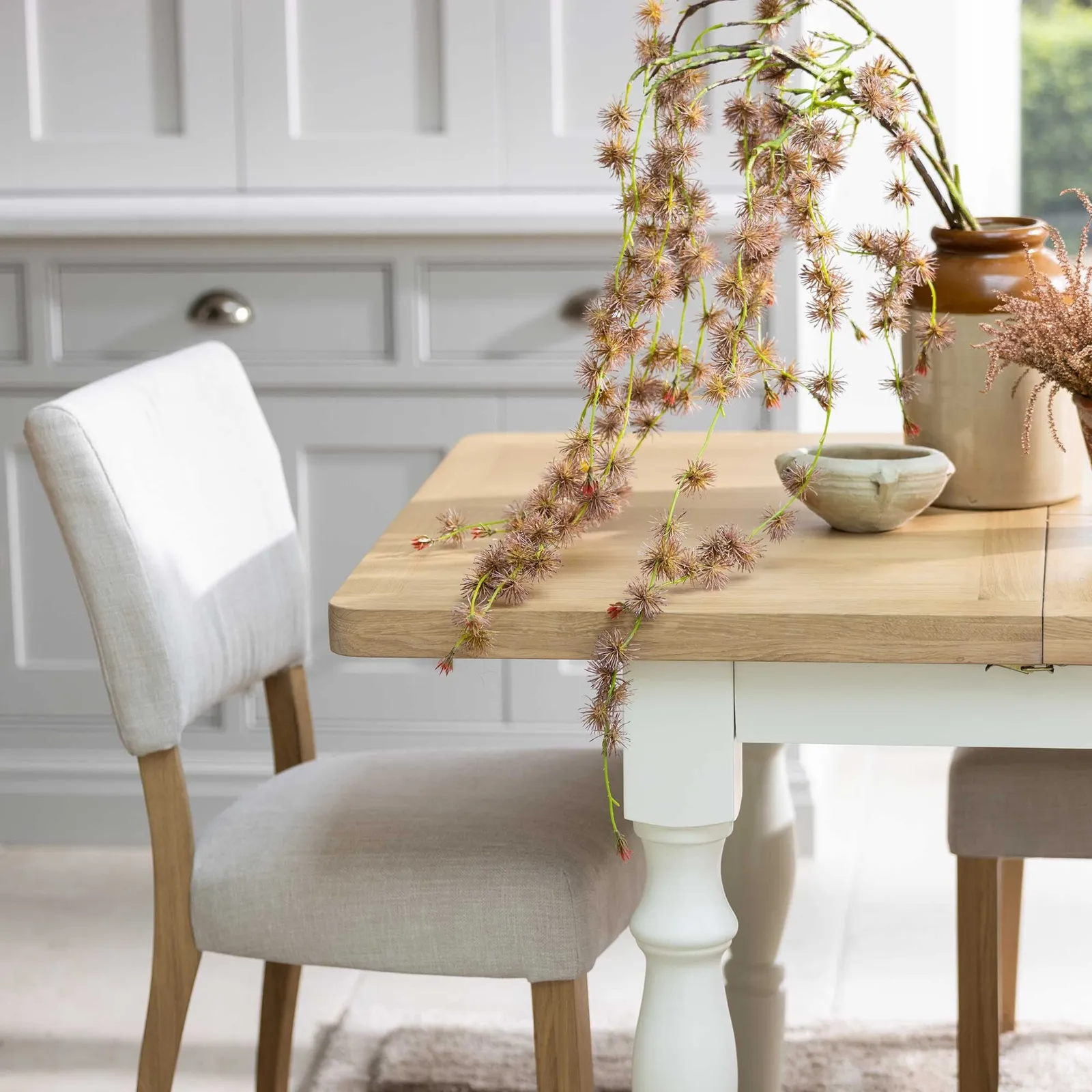 Witney Fully Upholstered Dining Chair 48X60X93Cm, Neutral Fabric | Barker & Stonehouse 2