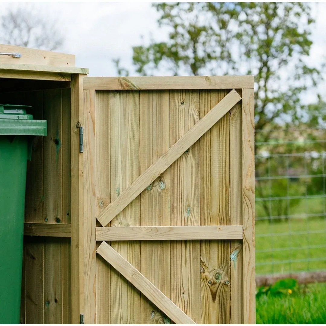 Buttercup Farm Shireburn Triple Wheelie Bin Store, Timber, Fits 3 x 360L Wheelie Bins in Brown 5