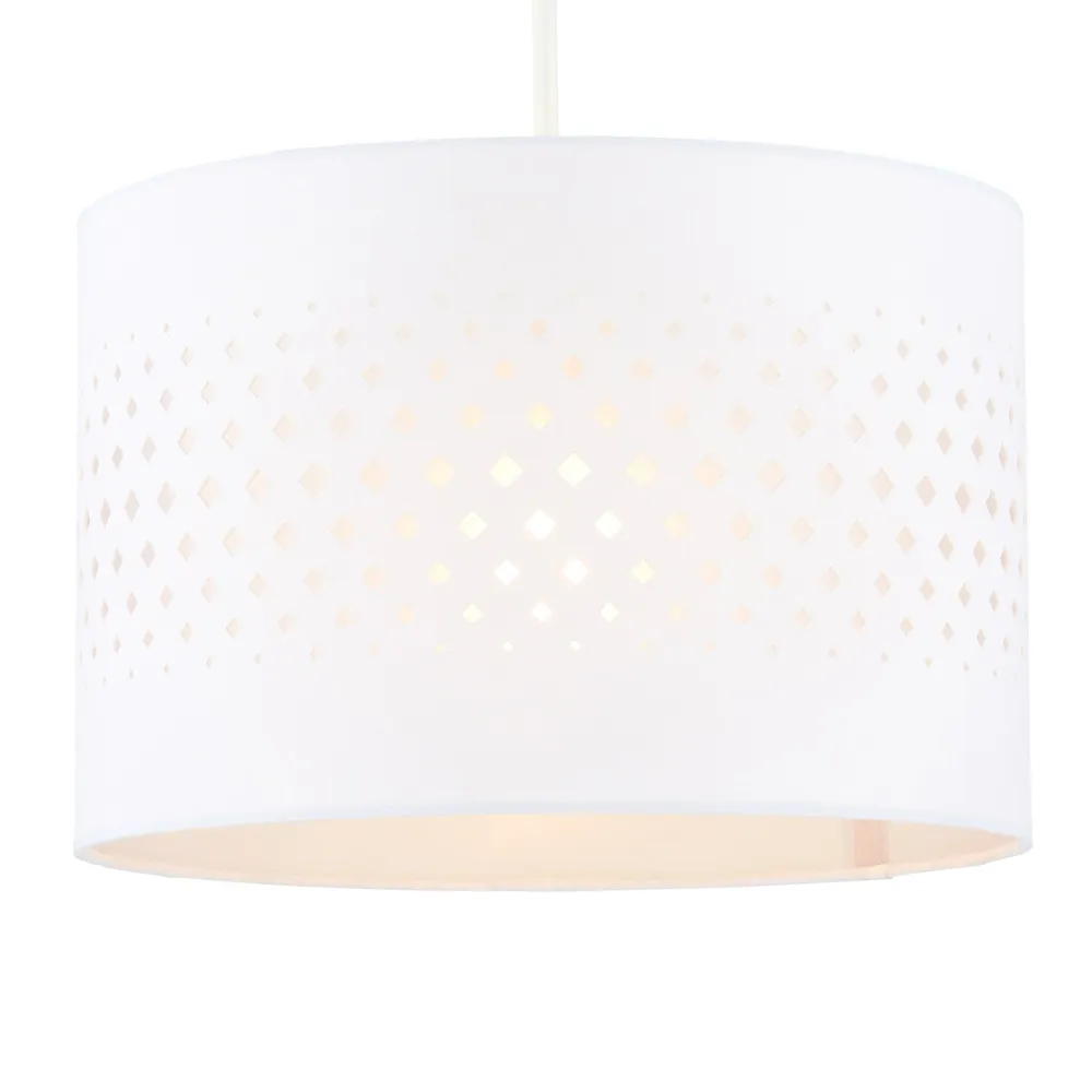 30cm Laser Cut Easyfit Shade, White
