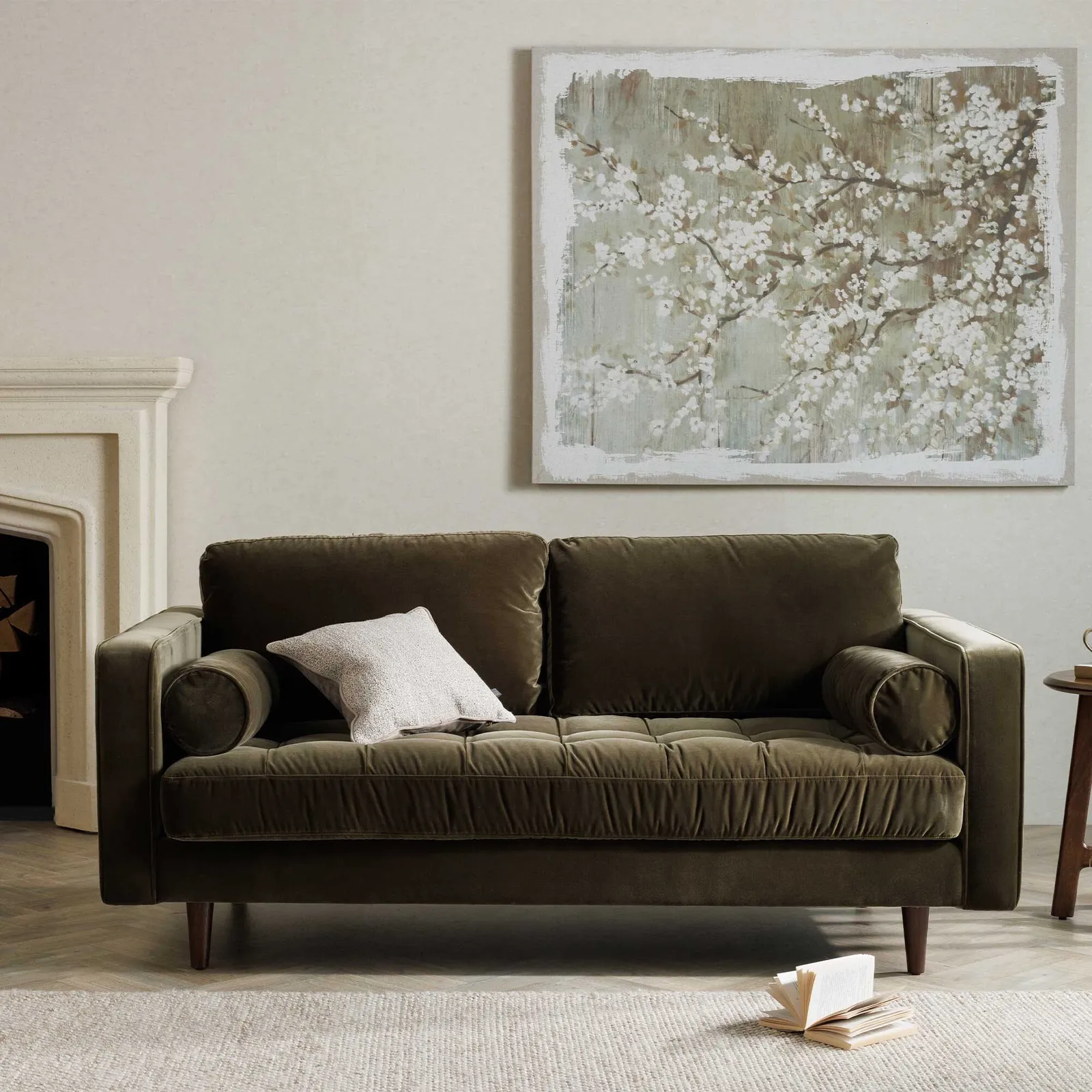 Hemingway Large 2 Seater Sofa, Green Velvet | Barker & Stonehouse 2