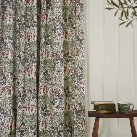 William Morris At Home Artichoke Pencil Pleat Curtains 3