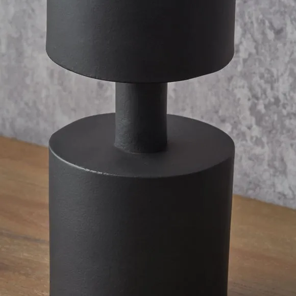 Matt Black Pillar Candle Holder 3