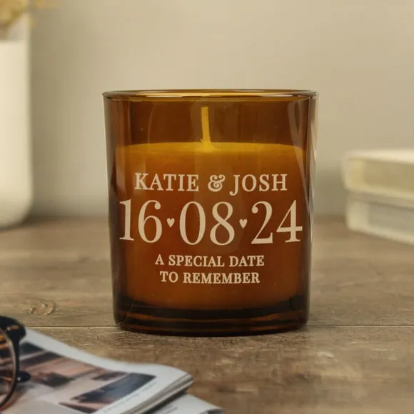 Personalised Special Date Glass Candle 3
