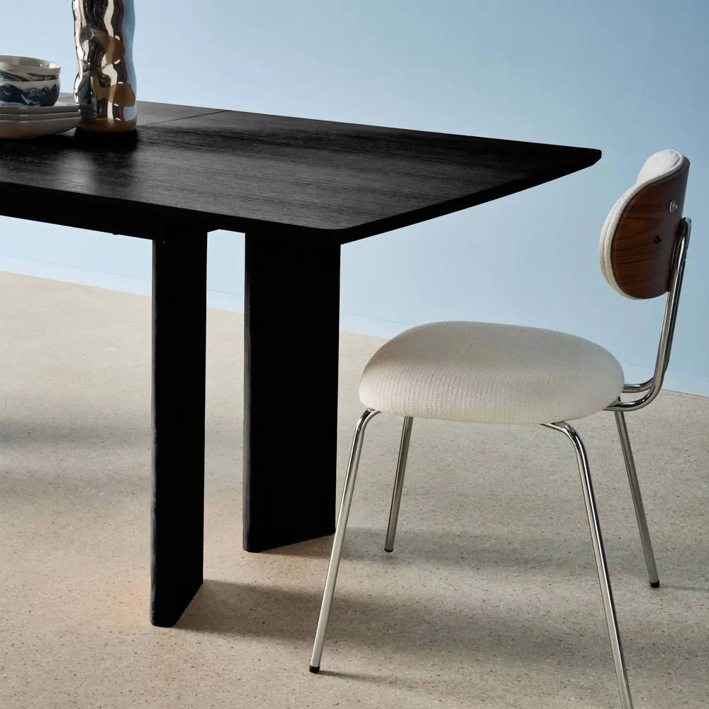 sweeek 6-8 seater rectangular extendable dining table, rubberwood & oak ven in Black 6