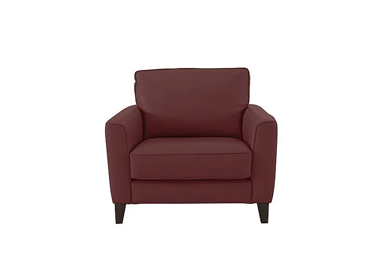 Brondby Leather Armchair - BV Deep Red