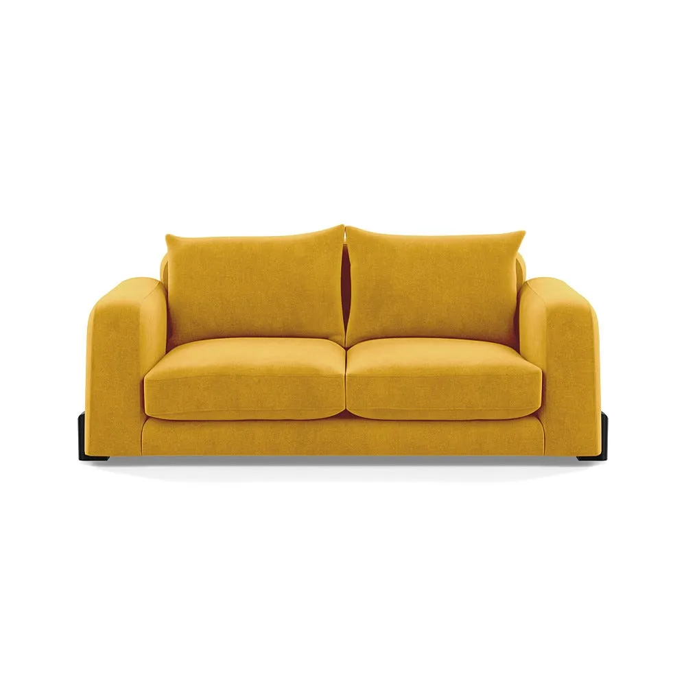 Heal's Nuvola 3 Seater Sofa Smart Luxe Velvet Canary Black Beech Feet 1