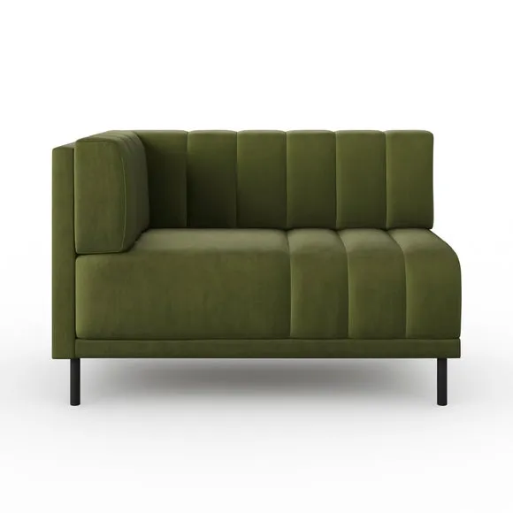 Amali Corner Dining Bench, Matte Plush Velvet 5