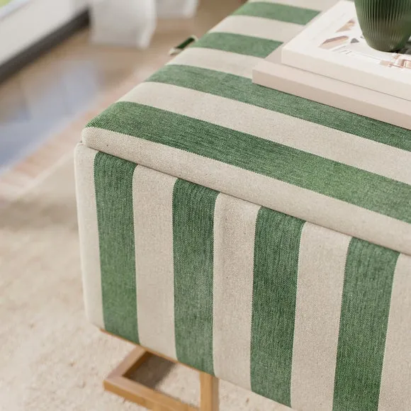 Holland Woven Stripe Square Tray Table Ottoman 4