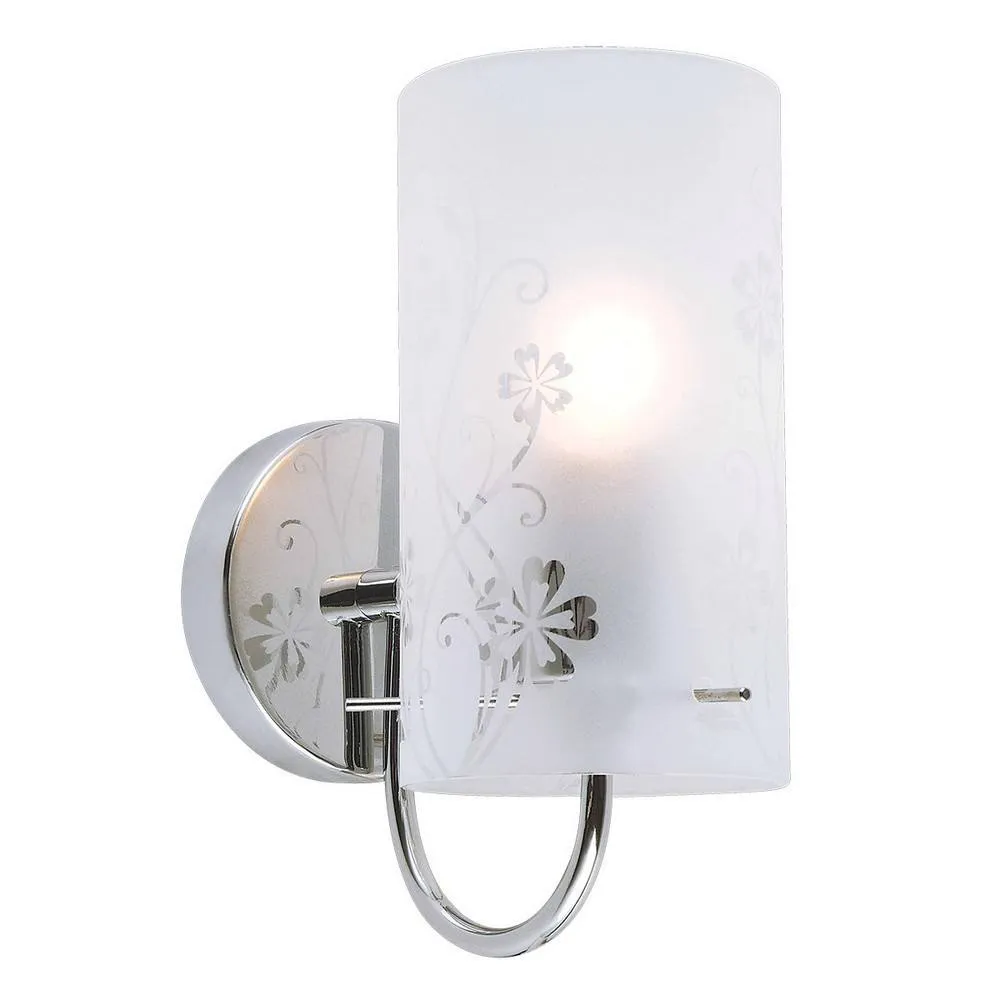Netlighting Modern Wall Lamp Chrome 1 Light with Matt Shade E27 in Silver
