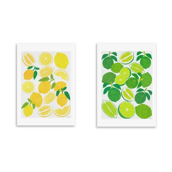 Set of 2 East End Prints Lemon & Lime Prints 2