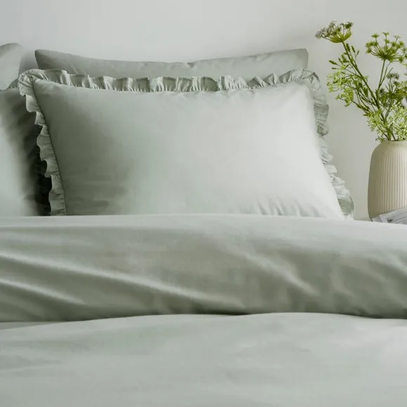 Pure Cotton Frilled 100% Cotton Duvet Cover & Pillowcase Set 2