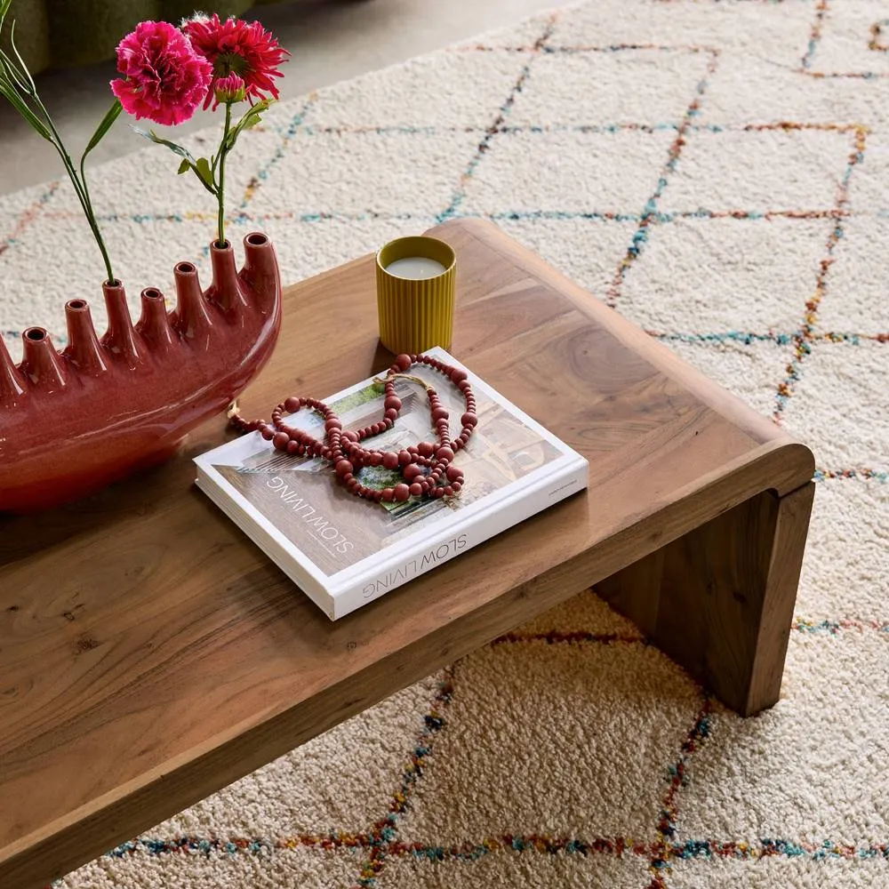 sweeek Rectangular coffee table solid acacia wood in Dark Brown 4