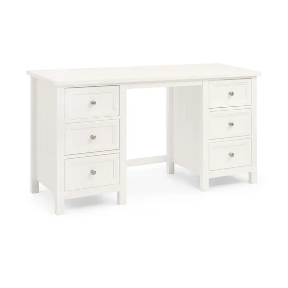 Maine 6 Drawer Dressing Table, White 2