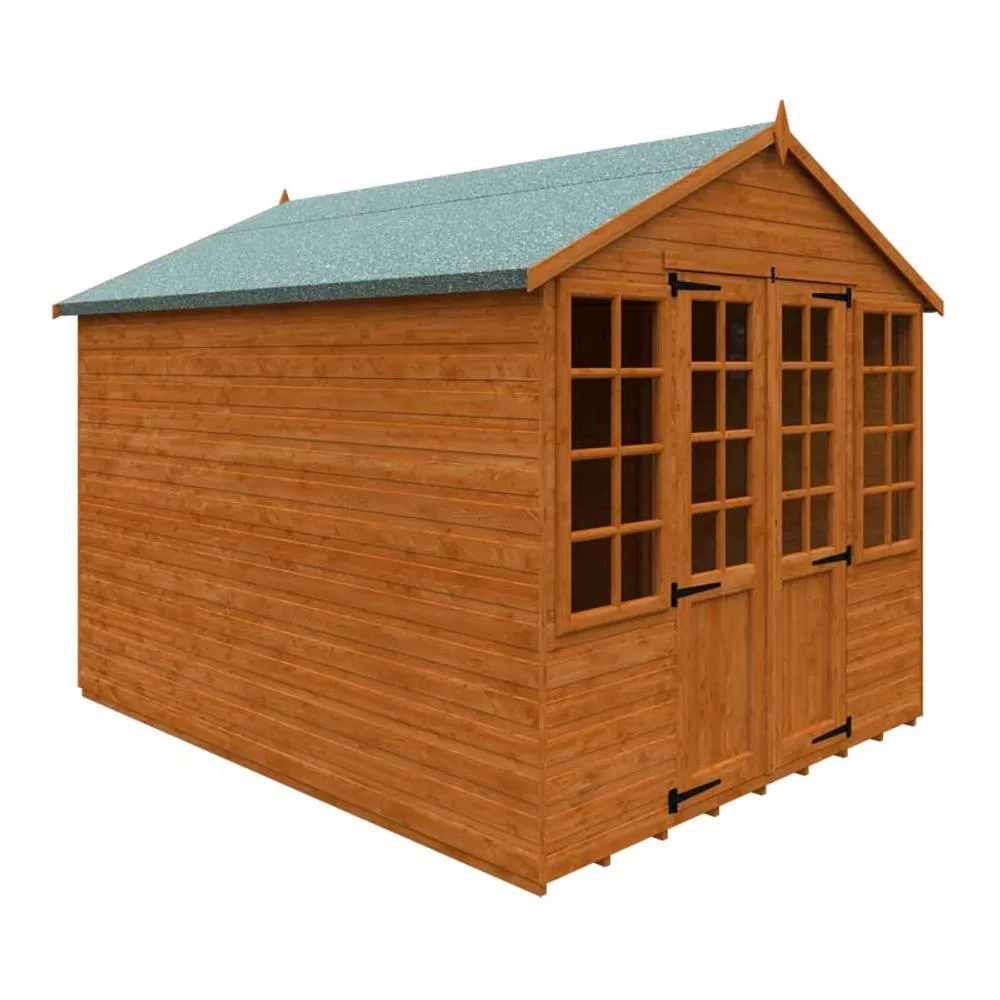Buttercup Farm 10 x 8 Feet Summerhouse 12mm Shed - L295 x W235 x H243.7 cm in Burnt Orange