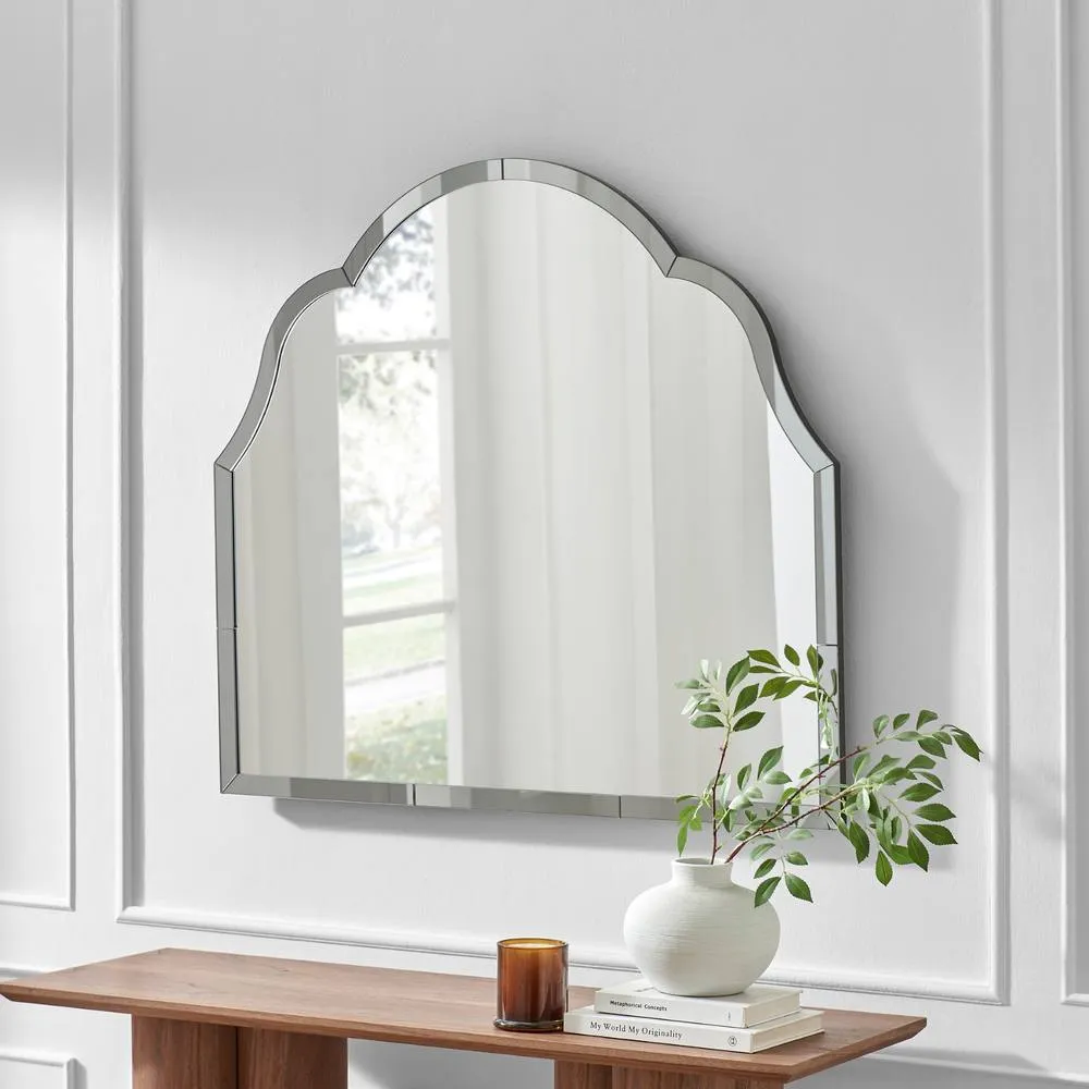 FurnitureboxUK Opaline Blue Ornate Large Arch Wall Mirror