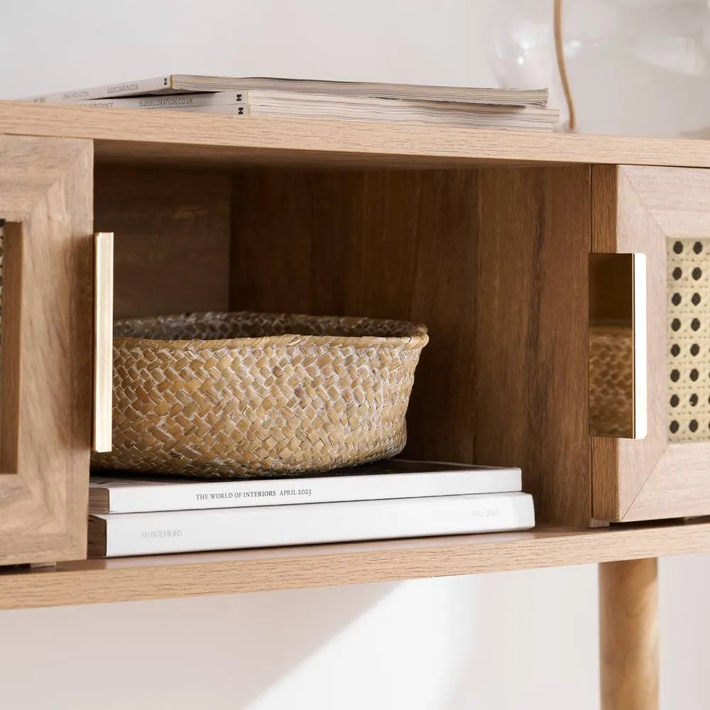 Birlea Rattan Console Table Sark Hall Table Dressing Table in Beige 3
