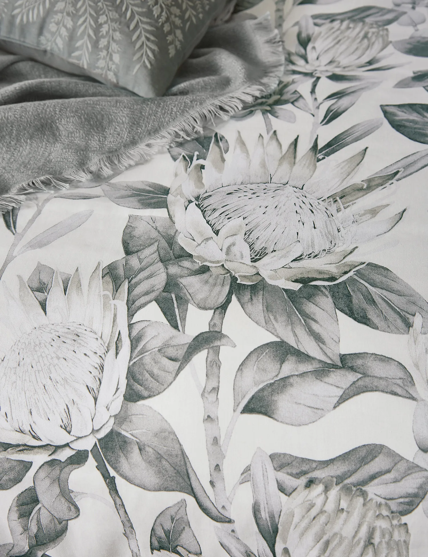 M&S Sanderson Pure Cotton King Protea Duvet Cover