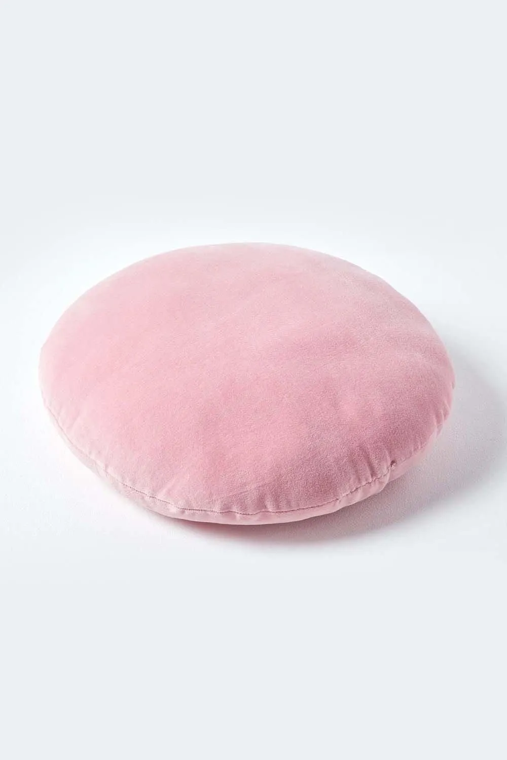 Homescapes Velvet Cushion, 40 cm Round in Pink 3