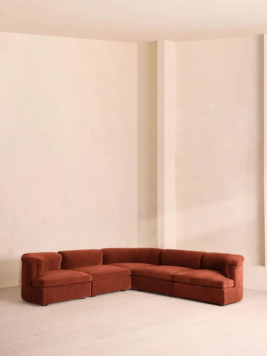 Oona Modular Sofa, Corner Sofa, Velvet Rust