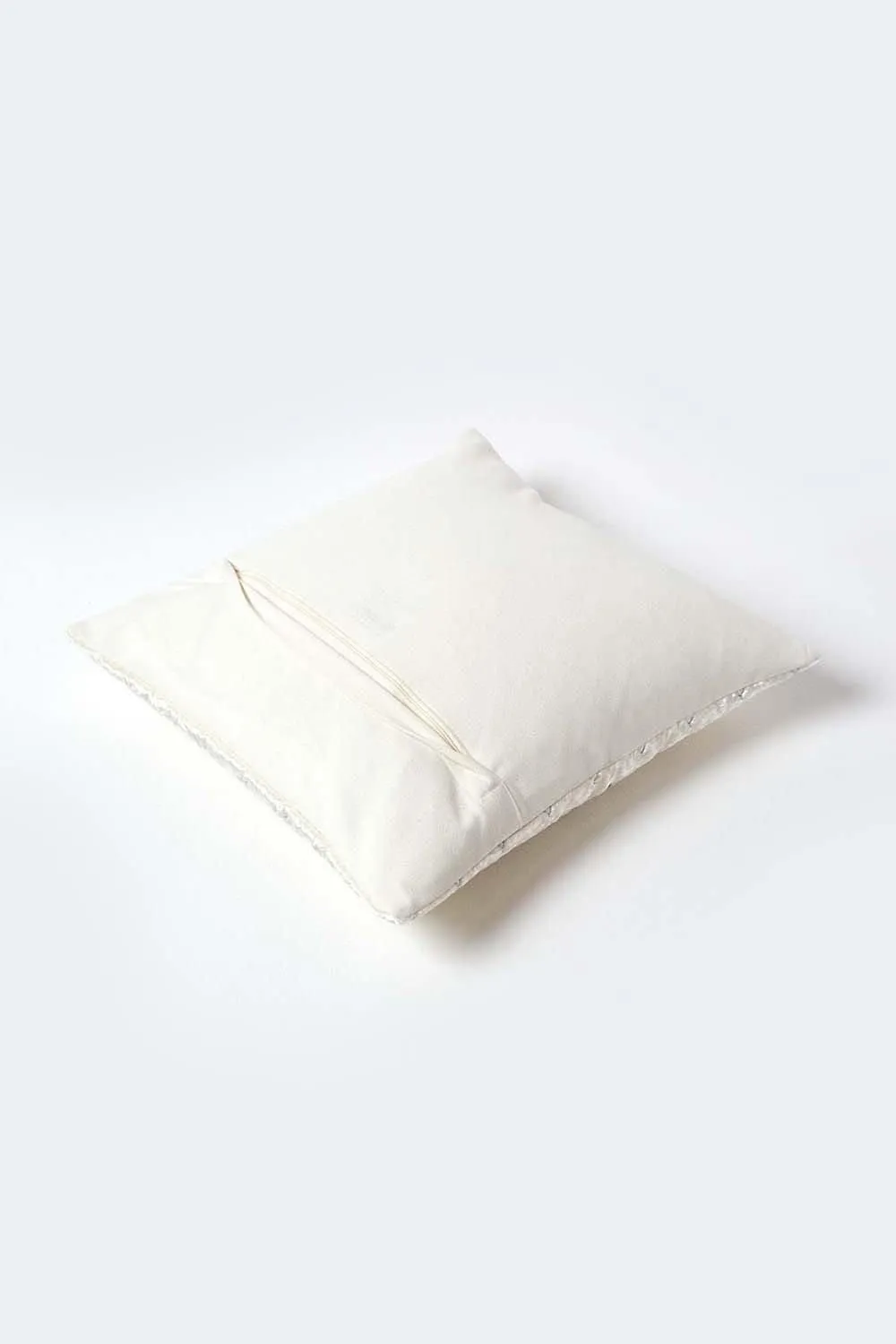 Homescapes Crushed Velvet Cushion Cover in Cream 3