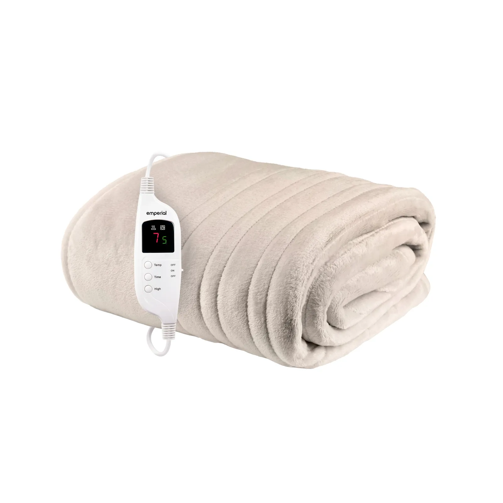 Emperial Electric Heated Throw Blanket in Cream