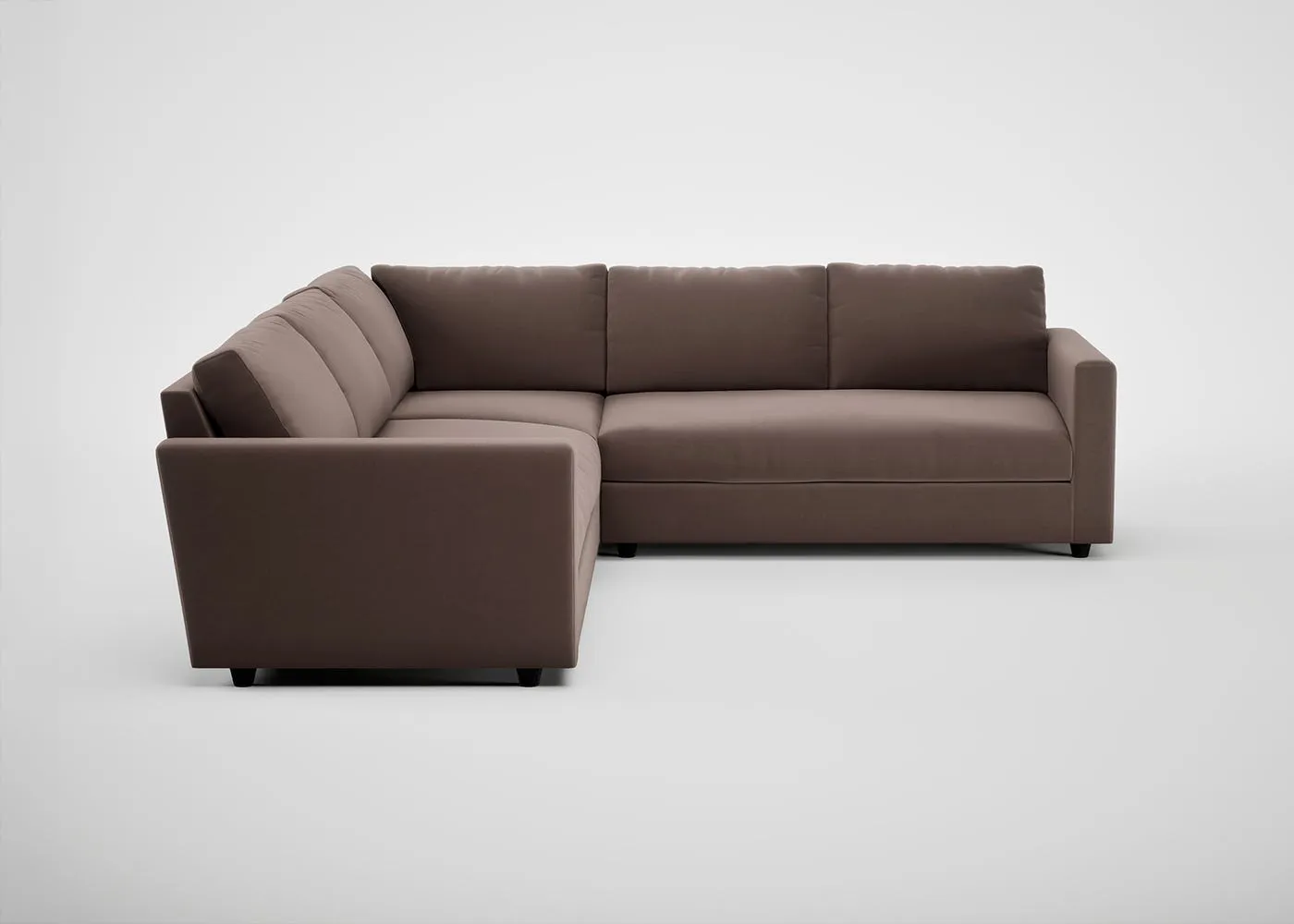 Heal's Nimbus II Large Corner Sofa Smart Velvet Mouse Black Feet 1