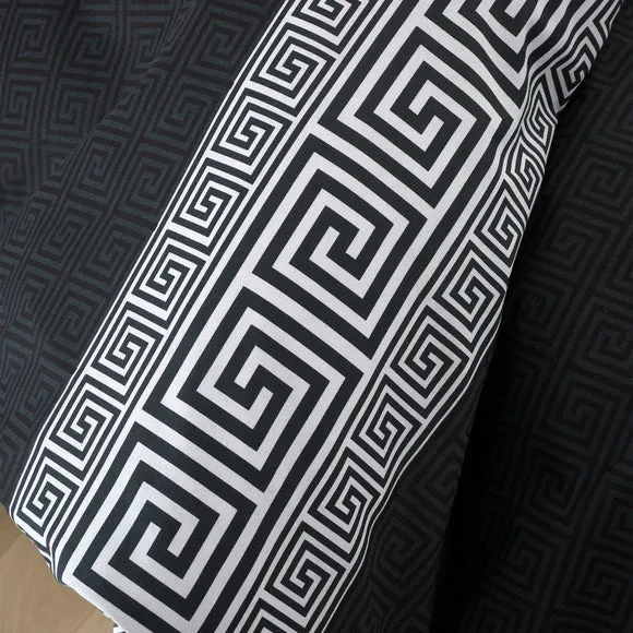 Catherine Lansfield Artemis Greek Key Black Duvet Cover and Pillowcase Set 4