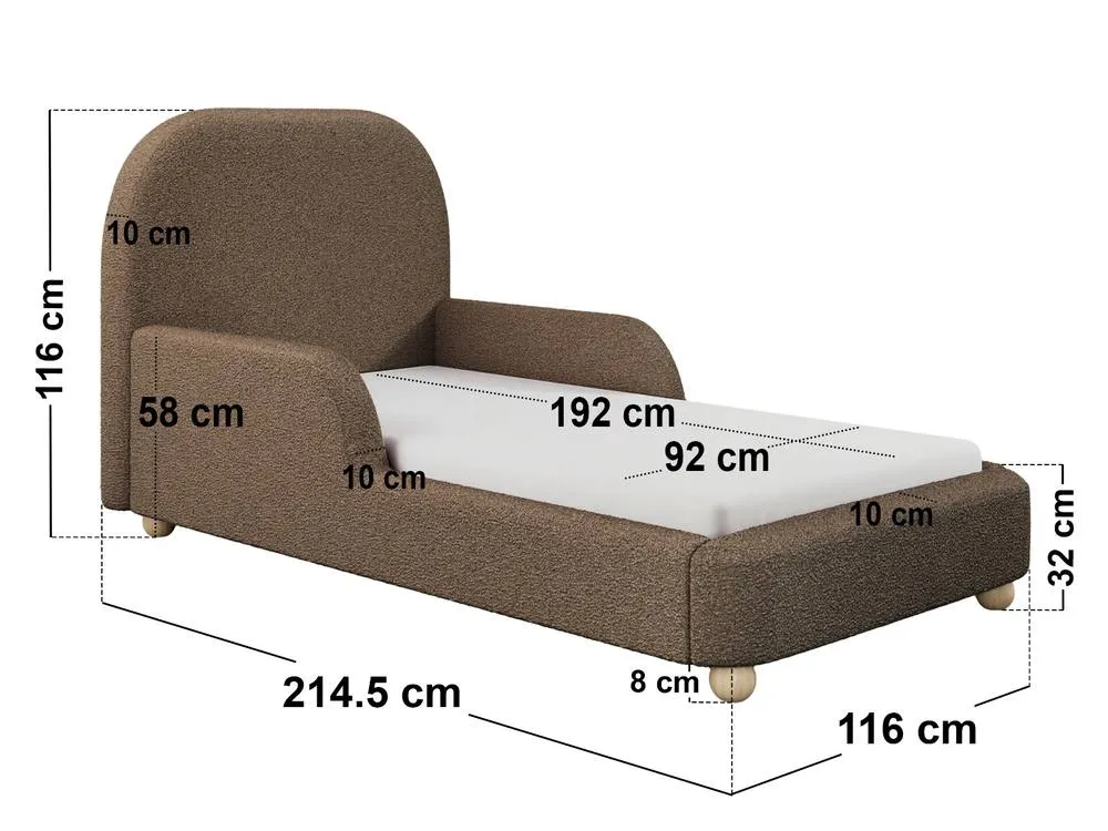 Flair Kira Upholstered Single Bed in Brown 6