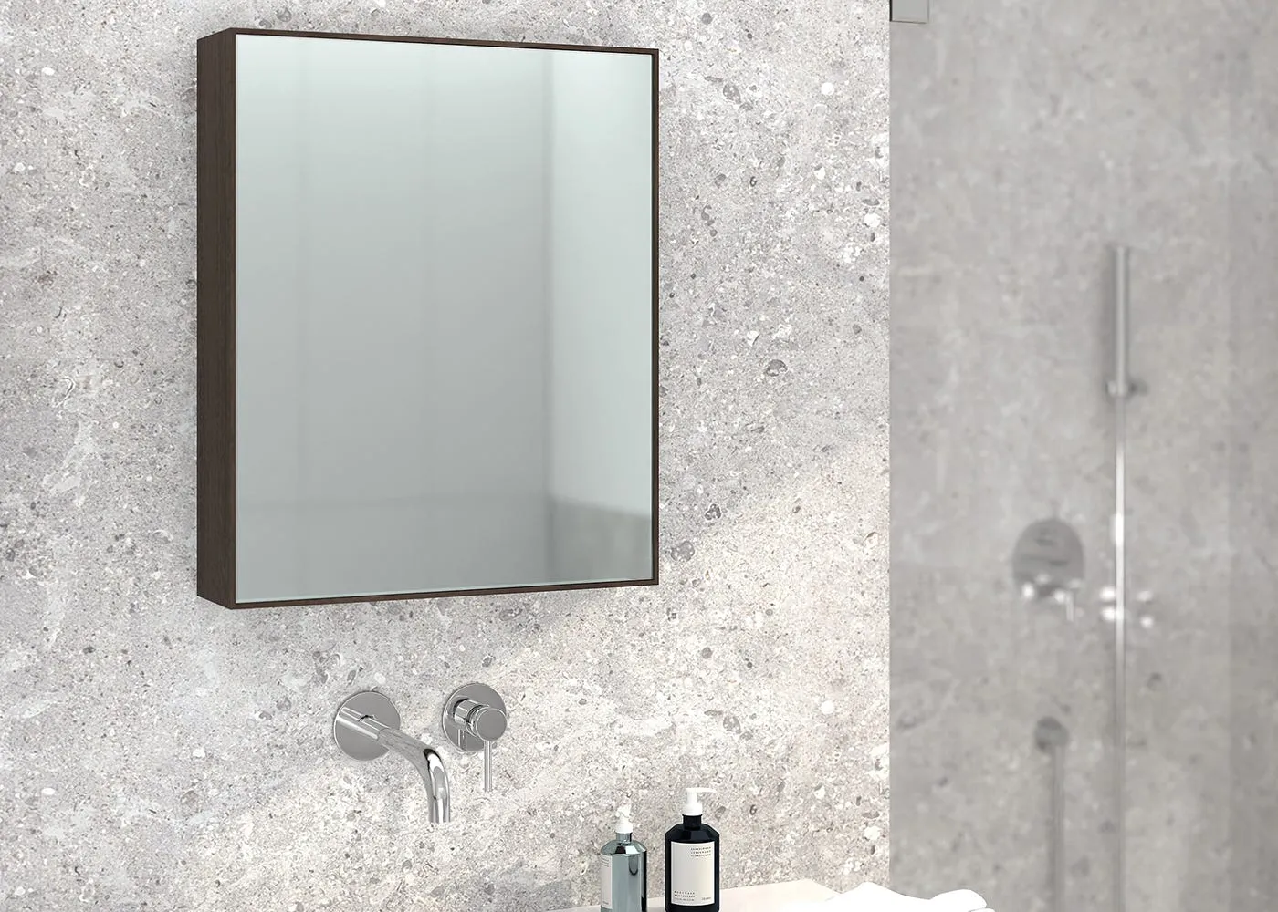 Wireworks Bath Cabinet Slimline 550 Dark Oak 3