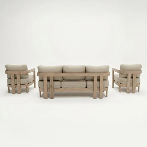 Evora 5 Seater Wood Lounging Set With Coffee Table 4