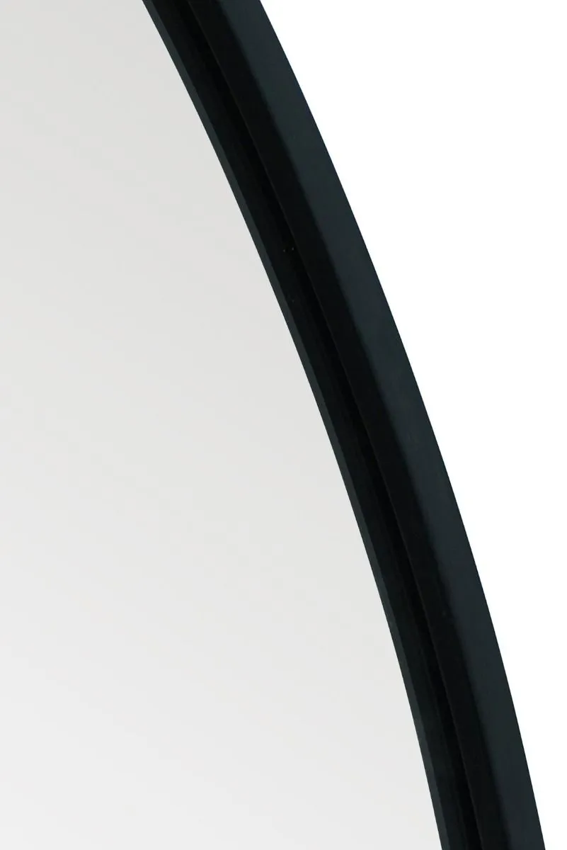 MirrorOutlet Black Framed Flat Bottom Circular Garden Wall Mirror (105CM X 100CM) 5