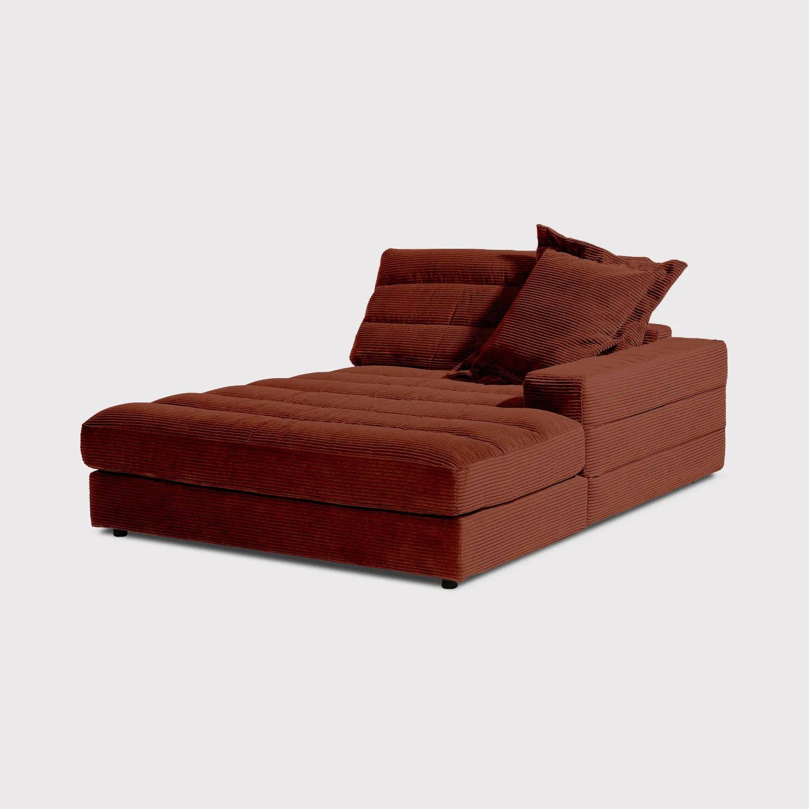Twain Large Long Armchair Armrest Right Modular Sofa, Red Fabric | Barker & Stonehouse 2