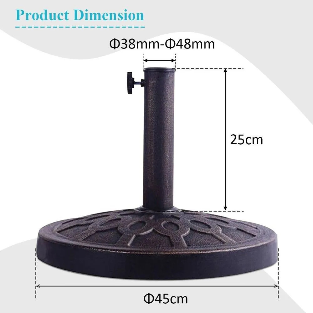 Costway Resin Patio Umbrella Stand Umbrella Base Balcony Umbrella Holder 38-48mm in Black 2