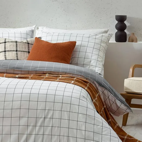 Yard Howarth Check 100% Cotton Duvet Cover & Pillowcase Set 2