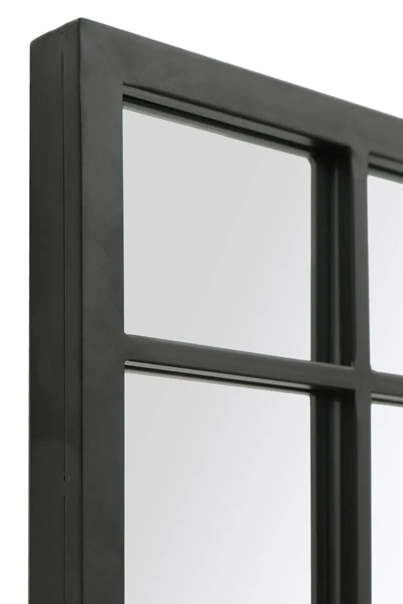 MirrorOutlet Black Metal Framed Window Wall or Leaner Garden Mirror (160CM X 80CM) 5
