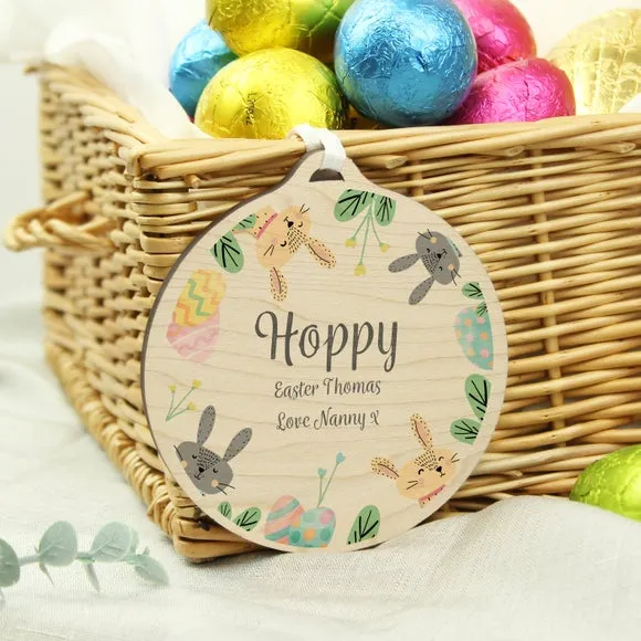 Personalised Easter Bunny Wooden Decoration 3